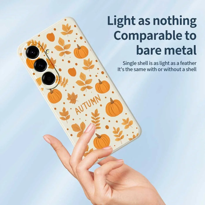 For Samsung Galaxy A56 5G Case Autumn Theme Pattern Printing Straight Edge TPU Phone Back Cover - Beige - 3