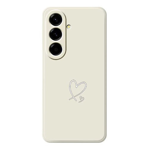 For Samsung Galaxy A56 5G Case White Love Pattern Printing Straight Edge TPU Phone Back Cover - Beige - 1