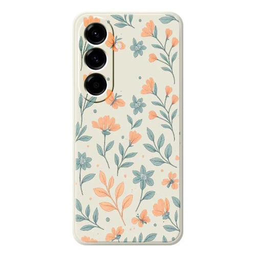 For Samsung Galaxy A56 5G Case Yellow Flowers Pattern Printing Straight Edge TPU Phone Back Cover - Beige - 1