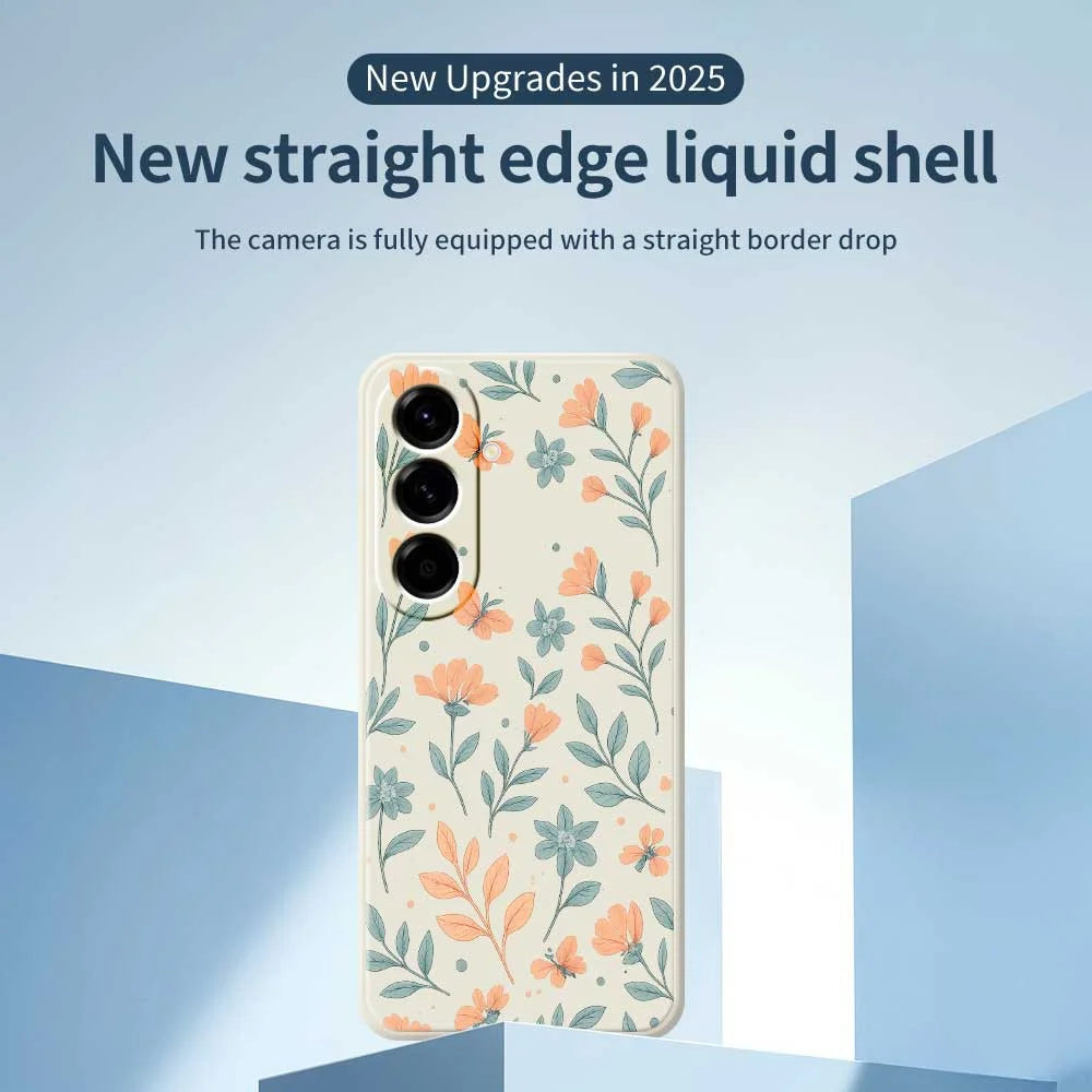 For Samsung Galaxy A56 5G Case Yellow Flowers Pattern Printing Straight Edge TPU Phone Back Cover - Beige - 2