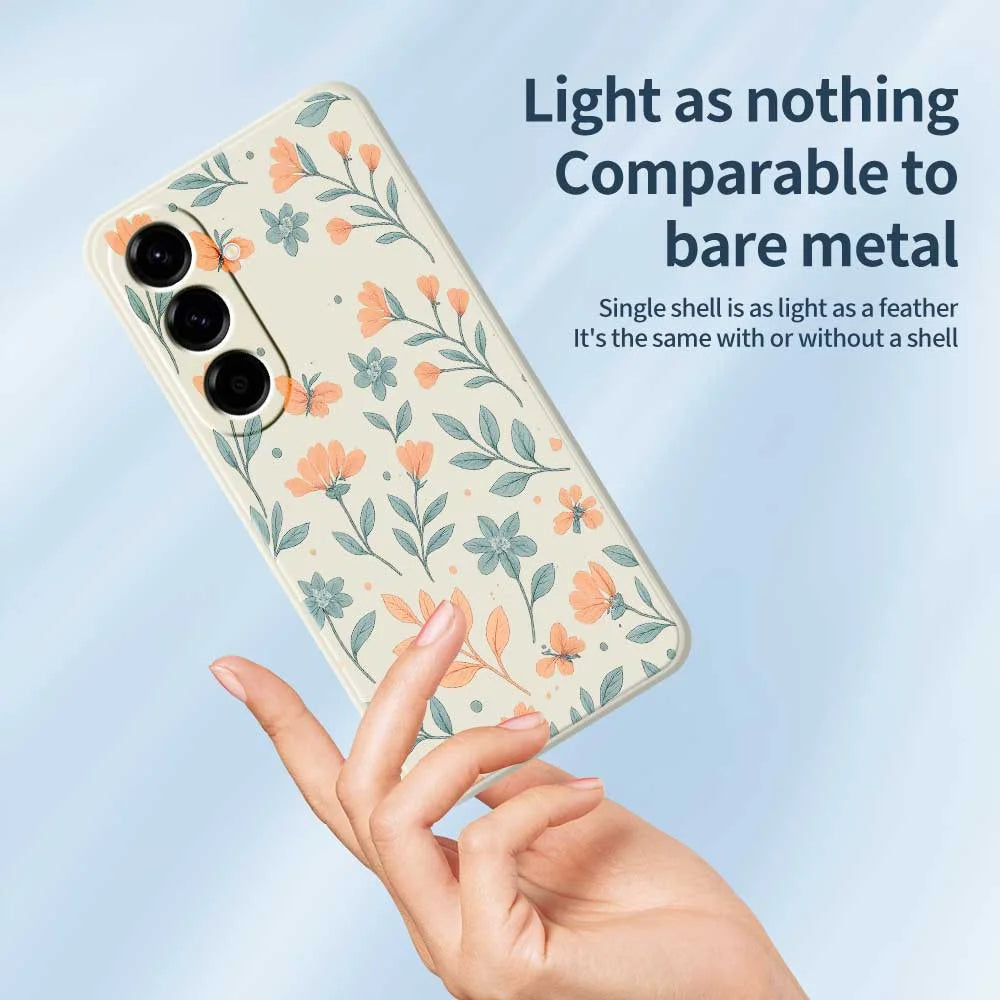 For Samsung Galaxy A56 5G Case Yellow Flowers Pattern Printing Straight Edge TPU Phone Back Cover - Beige - 3