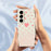 For Samsung Galaxy A56 5G Case Pink Love Pattern Printing Straight Edge TPU Phone Back Cover - Beige - 5