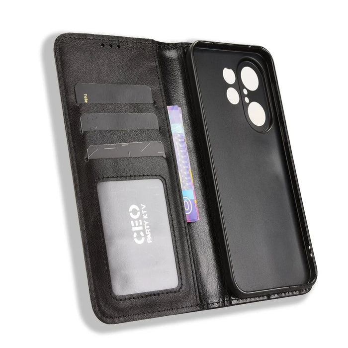 For vivo X200 FE 5G / S30 Pro mini 5G Leather Case Wallet Stand Retro Texture Phone Cover - Black - 2