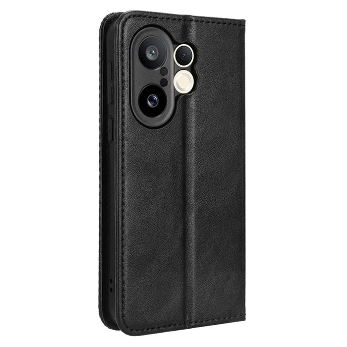 For vivo X200 FE 5G / S30 Pro mini 5G Leather Case Wallet Stand Retro Texture Phone Cover - Black - 7