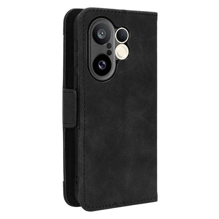 For vivo X200 FE 5G / S30 Pro mini 5G Leather Case Phone Wallet Cover with Multiple Card Slots - Black - 7