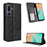 For Samsung Galaxy M36 5G Leather Case Wallet Stand Retro Texture Phone Cover - Black - 1