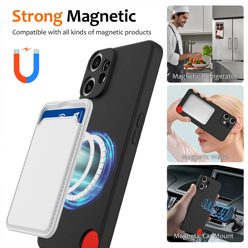 For Nothing CMF Phone 2 Pro Magnetic Case Anti-Drop Liquid Silicone Phone Cover - Black - 3