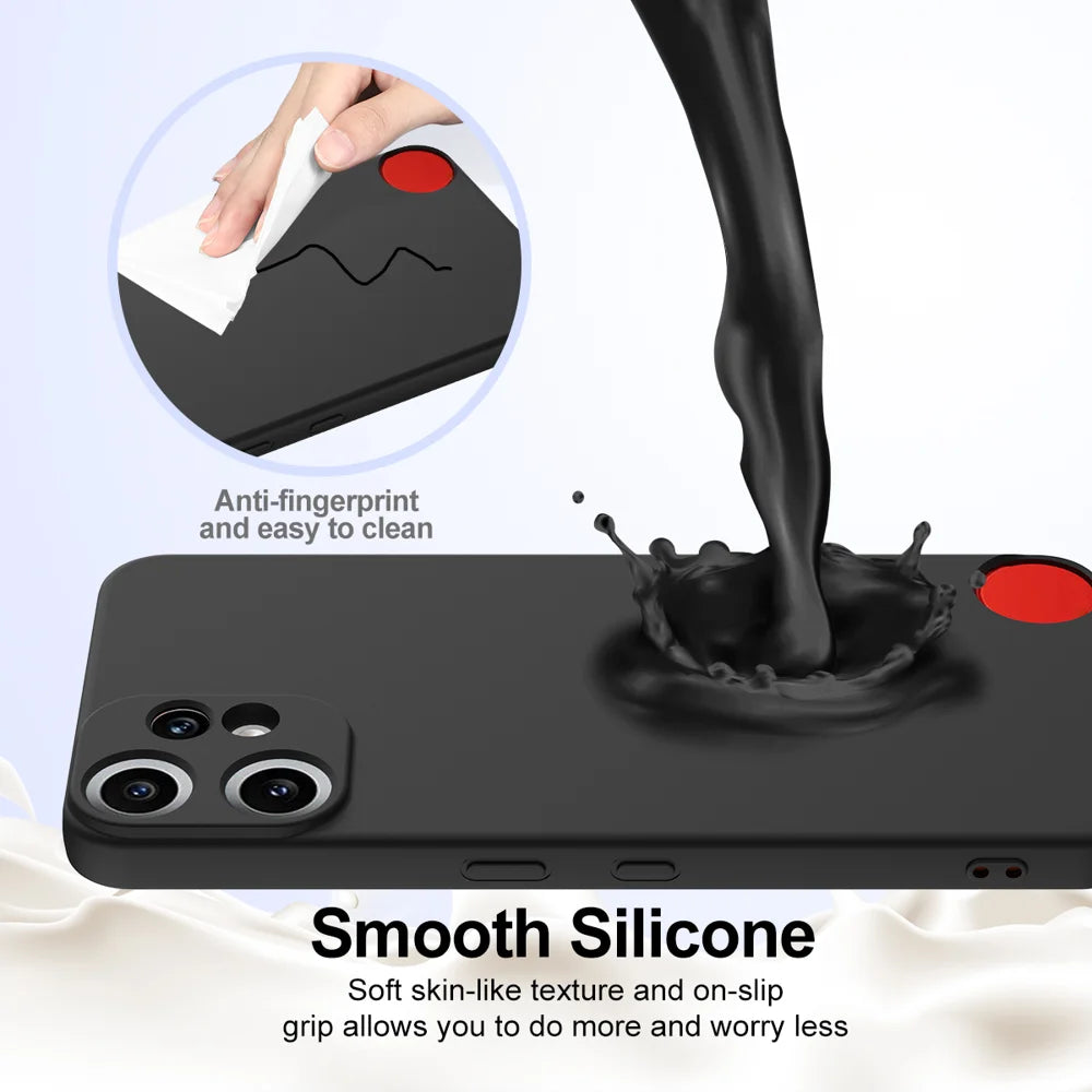 For Nothing CMF Phone 2 Pro Magnetic Case Anti-Drop Liquid Silicone Phone Cover - Black - 5