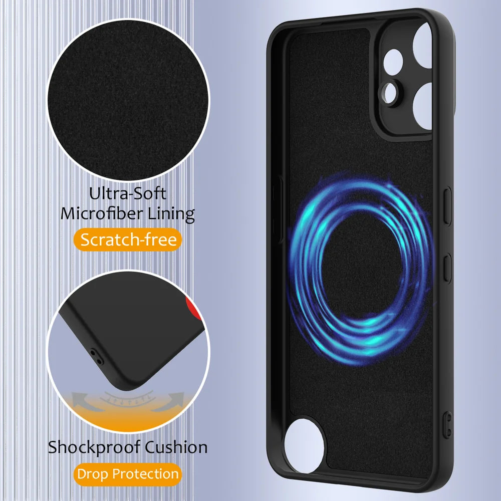 For Nothing CMF Phone 2 Pro Magnetic Case Anti-Drop Liquid Silicone Phone Cover - Black - 7