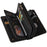For iPhone 18 Pro / 17 Pro Zipper Wallet Case with 15 Card Slots and Strap Leather Phone Cover - Black - 7