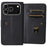 For iPhone 18 Pro Max / 17 Pro Max Leather Case with 10 Card Holder Phone Cover Stand - Black - 3