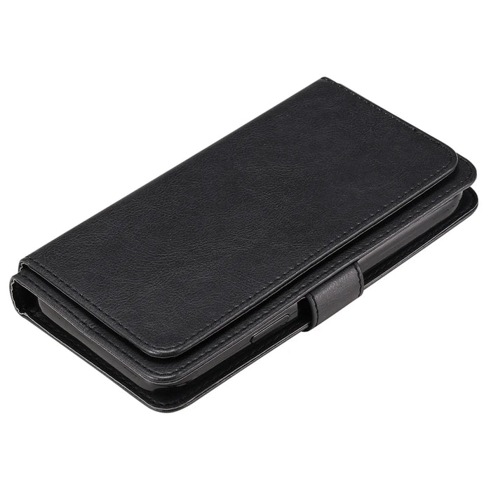 For iPhone Air Leather Case with 10 Card Holder Phone Cover Stand - Black - 7