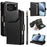 For iPhone 18 Pro / 17 Pro Case with Multi-Card Holder and Strap PU Leather Phone Cover Stand - Black - 1