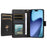 For iPhone Air Case with Multi-Card Holder and Strap PU Leather Phone Cover Stand - Black - 2