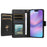 For iPhone 17 Case with Multi-Card Holder and Strap PU Leather Phone Cover Stand - Black - 2