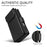 For iPhone 17 Case with Multi-Card Holder and Strap PU Leather Phone Cover Stand - Black - 3