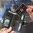 For iPhone 17 Case with Multi-Card Holder and Strap PU Leather Phone Cover Stand - Black - 4