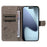For iPhone 18 Pro / 17 Pro Leather Wallet Case Cat Bee Pattern Phone Cover Stand - Grey - 2