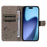 For iPhone Air Leather Wallet Case Cat Bee Pattern Phone Cover Stand - Grey - 2