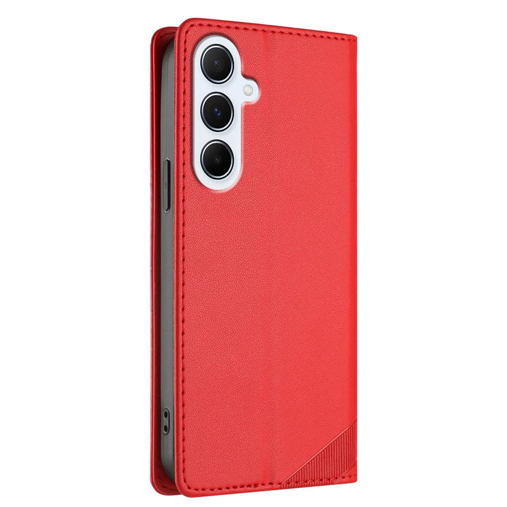 For Samsung Galaxy A18 5G / A18 4G / A17 5G / A17 4G / A26 5G Phone Cases Punk Style Imprinted Wallet Stand Leather Cover - Red - 2