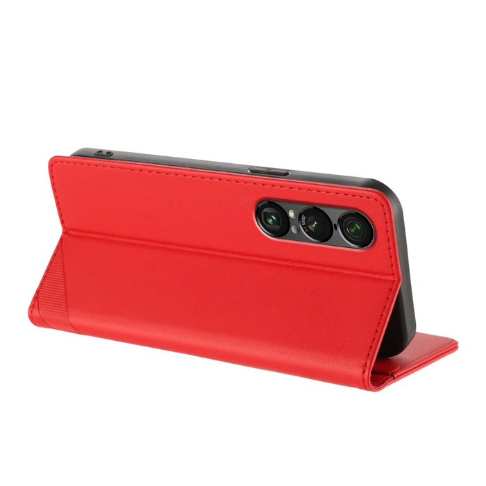 For Sony Xperia 1 VII Phone Cases Punk Style Imprinted Wallet Stand Leather Cover - Red - 3