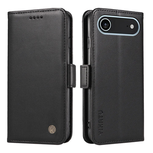 YIKATU For iPhone Air Wallet Phone Case  YK-003 Leather Stand Cover -  Black - 1