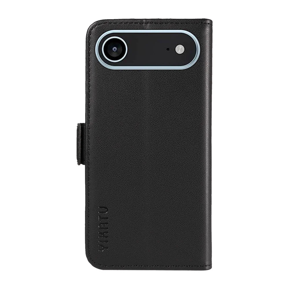 YIKATU For iPhone Air Wallet Phone Case  YK-003 Leather Stand Cover -  Black - 6