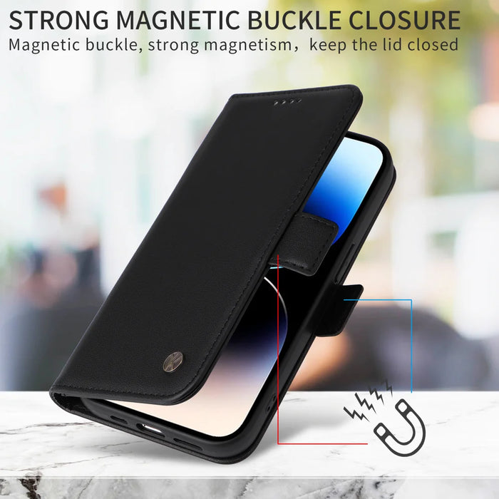 YIKATU For iPhone 17 Wallet Phone Case  YK-003 Leather Stand Cover -  Black - 3