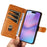 For iPhone 17 Wallet Case T-Shape Lines Leather Phone Cover Stand - Brown - 6