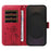 For Samsung Galaxy S25 FE Leather Wallet Case with Strap Dandelion Imprint Phone Stand Cover - Red - 2