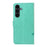 For Samsung Galaxy S25 FE PU Leather Cases Flower Pattern Wallet Stand Phone Cover with Strap - Green - 6