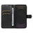 For Samsung Galaxy S25 FE Leather Wallet Case with Strap Solid Color Phone Stand Cover - Black - 2