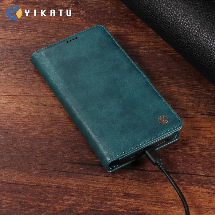 YIKATU For iPhone 18 Pro / 17 Pro Case  YK-007 Litchi Texture PU Leather Wallet Phone Cover - Blue - 5