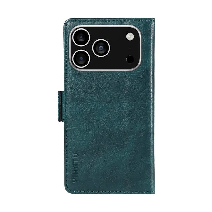 YIKATU For iPhone 18 Pro / 17 Pro Case  YK-007 Litchi Texture PU Leather Wallet Phone Cover - Blue - 7