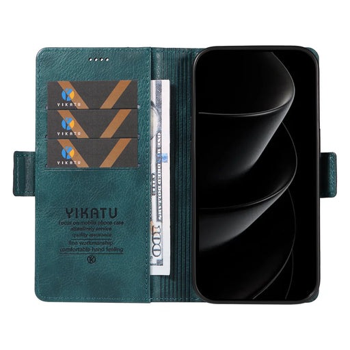 YIKATU For iPhone 18 Pro Max / 17 Pro Max Case  YK-007 Litchi Texture PU Leather Wallet Phone Cover - Blue - 2