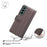 For Samsung Galaxy S23+ Case Genuine Split Leather Phone Cover with Wallet Stand - Brown - 4