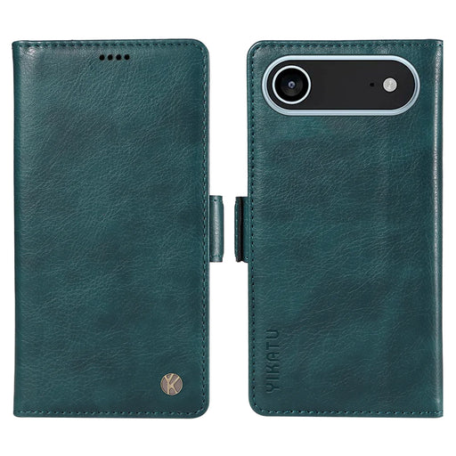 YIKATU For iPhone Air Case  YK-007 Litchi Texture PU Leather Wallet Phone Cover - Blue - 1