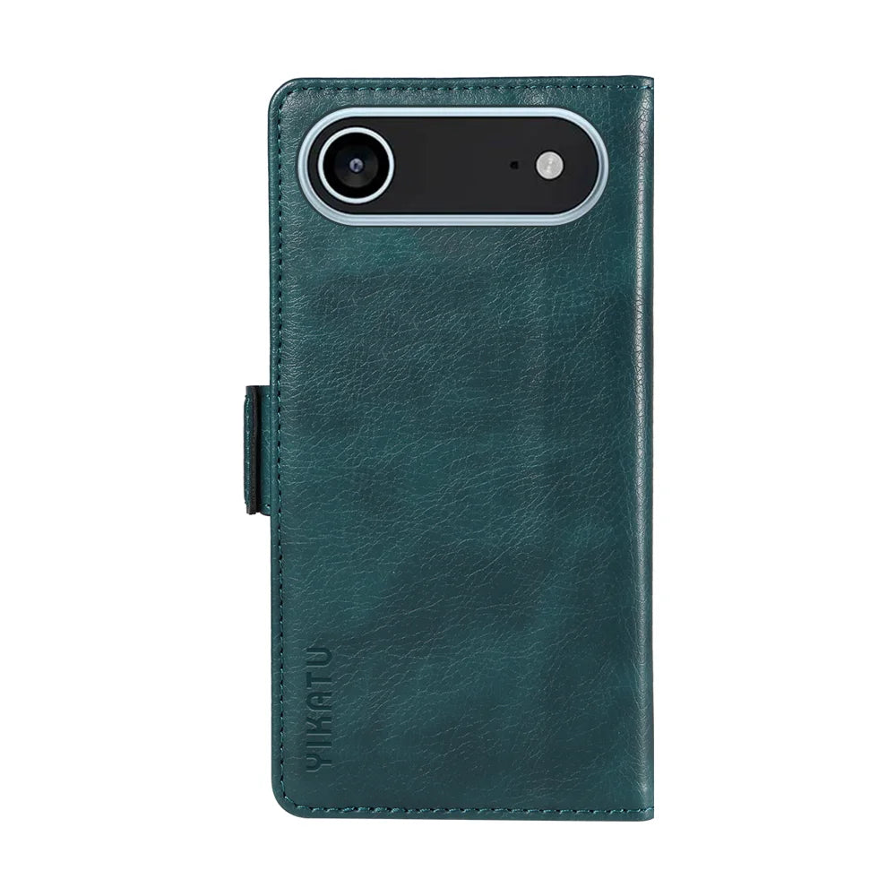 YIKATU For iPhone Air Case  YK-007 Litchi Texture PU Leather Wallet Phone Cover - Blue - 7