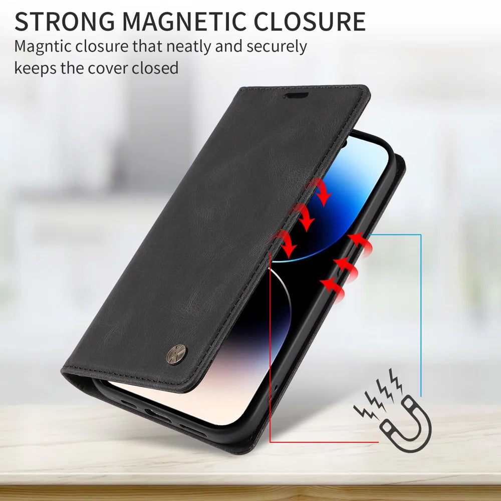 YIKATU For iPhone 18 Pro Max / 17 Pro Max Leather Cover  YK-004 Skin-Touch Wallet Phone Cases - Black - 4