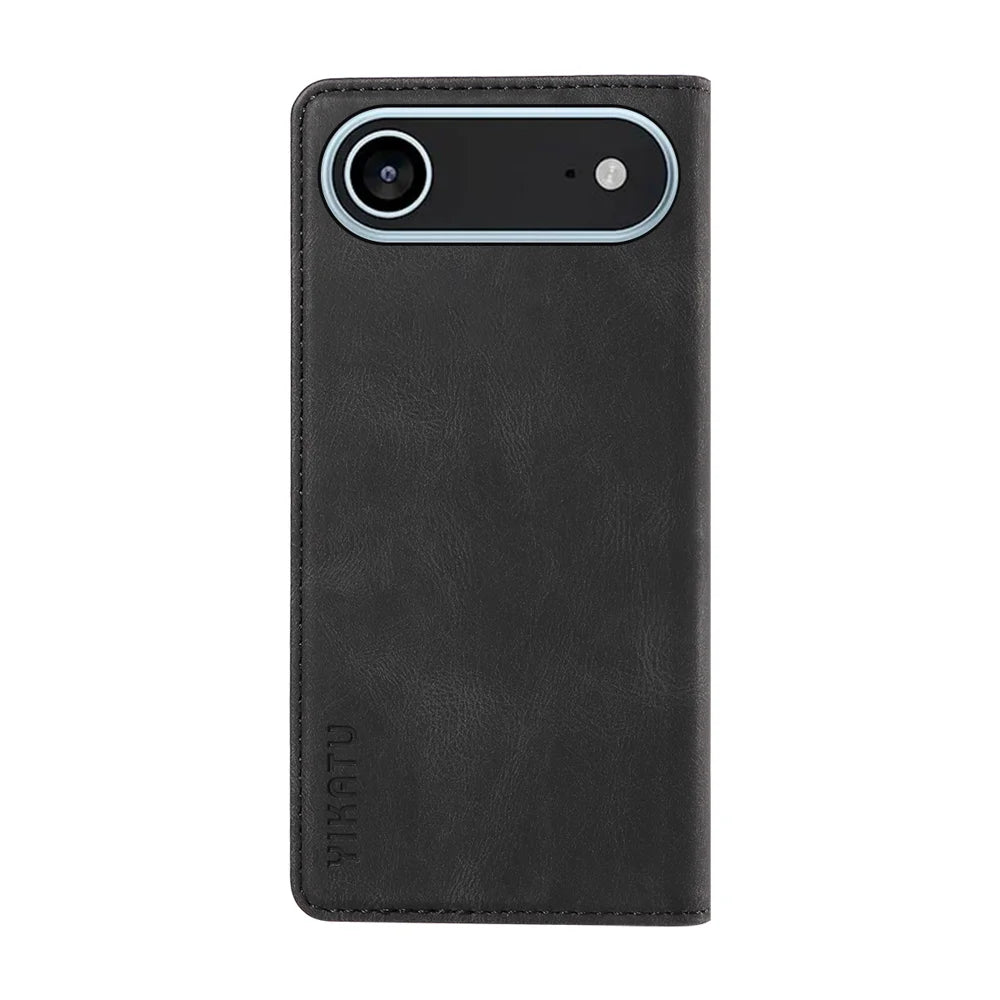 YIKATU For iPhone Air Leather Cover  YK-004 Skin-Touch Wallet Phone Cases - Black - 6