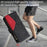 For iPhone 18 Pro / 17 Pro Leather Case with Strap Zipper 9 Card Slot Phone Cover Stand - Black - 4