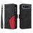 For iPhone Air Leather Case with Strap Zipper 9 Card Slot Phone Cover Stand - Black - 1