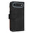 For iPhone Air Leather Case with Strap Zipper 9 Card Slot Phone Cover Stand - Black - 6