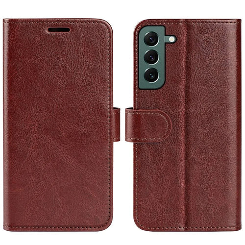 PU Leather Phone Cover for Samsung Galaxy S23+, Crazy Horse Texture Shockproof Case with Stand Wallet - Brown - 1