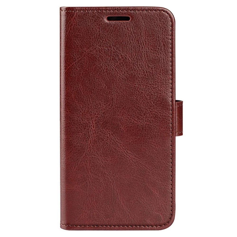 PU Leather Phone Cover for Samsung Galaxy S23+, Crazy Horse Texture Shockproof Case with Stand Wallet - Brown - 5