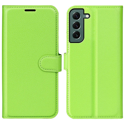 For Samsung Galaxy S23+ Full Protection Case Flip Stand Wallet Anti-scratch Litchi Texture PU Leather Phone Cover - Green - 1
