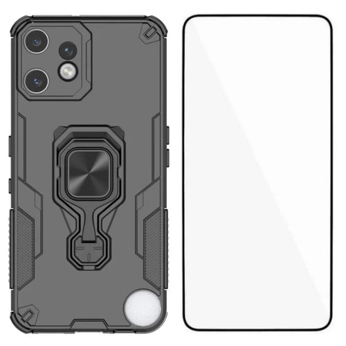WANLONFENG For Nothing CMF Phone 2 Pro Phone Case  PC TPU Back Cover Kickstand with Tempered Glass - Black - 1