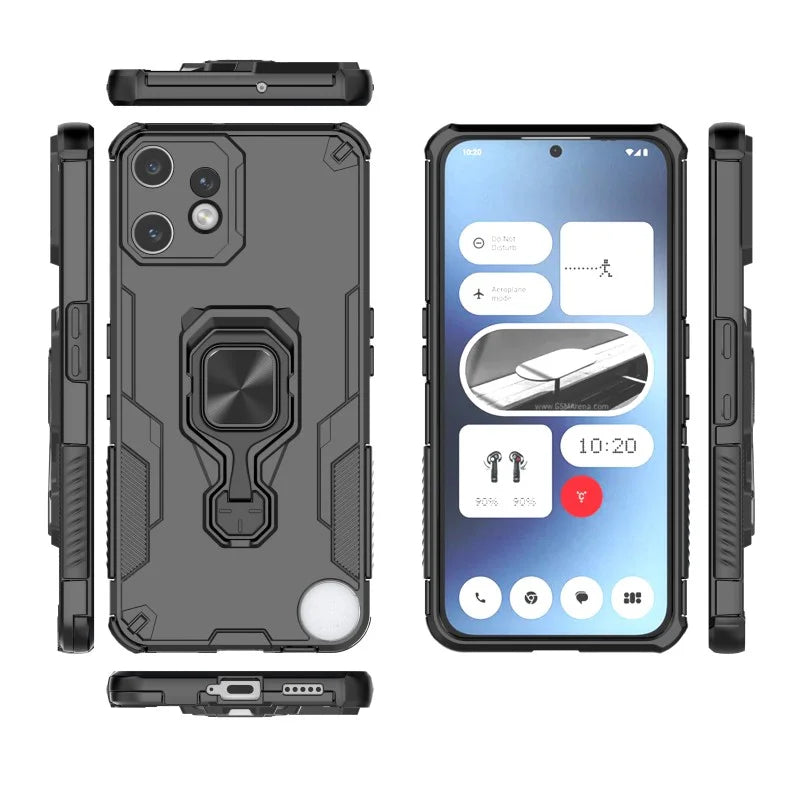 WANLONFENG For Nothing CMF Phone 2 Pro Phone Case  PC TPU Back Cover Kickstand with Tempered Glass - Black - 5