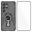 WANLONFENG For Samsung Galaxy S24 Ultra Phone Case  PC TPU Back Cover Kickstand with Tempered Glass - Black - 1