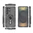 WANLONFENG For Samsung Galaxy S24 Ultra Phone Case  PC TPU Back Cover Kickstand with Tempered Glass - Black - 3